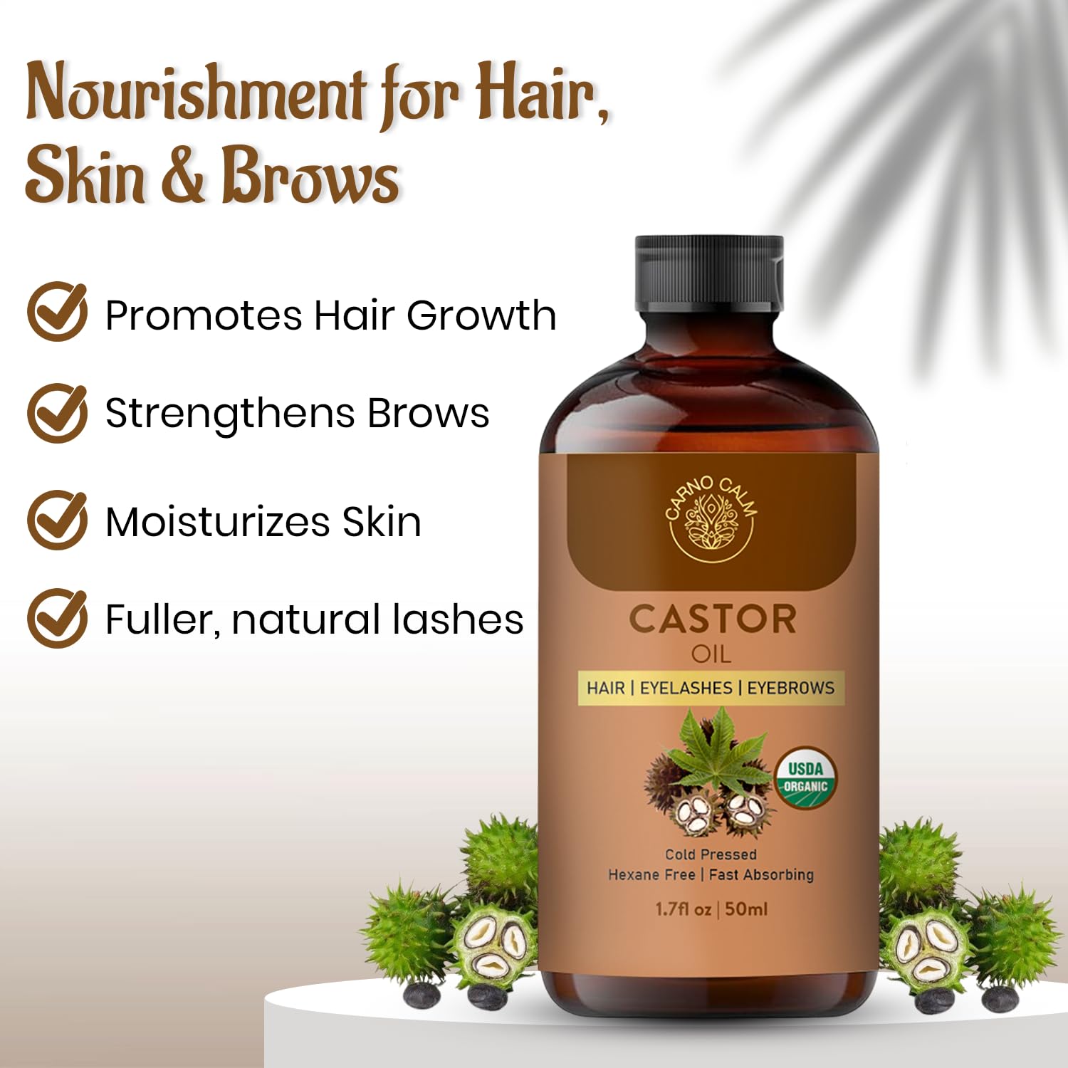 Carno Calm Castor Oil Organic 50ml, Yellow, 50 ml (Pack of 1) - Image 4