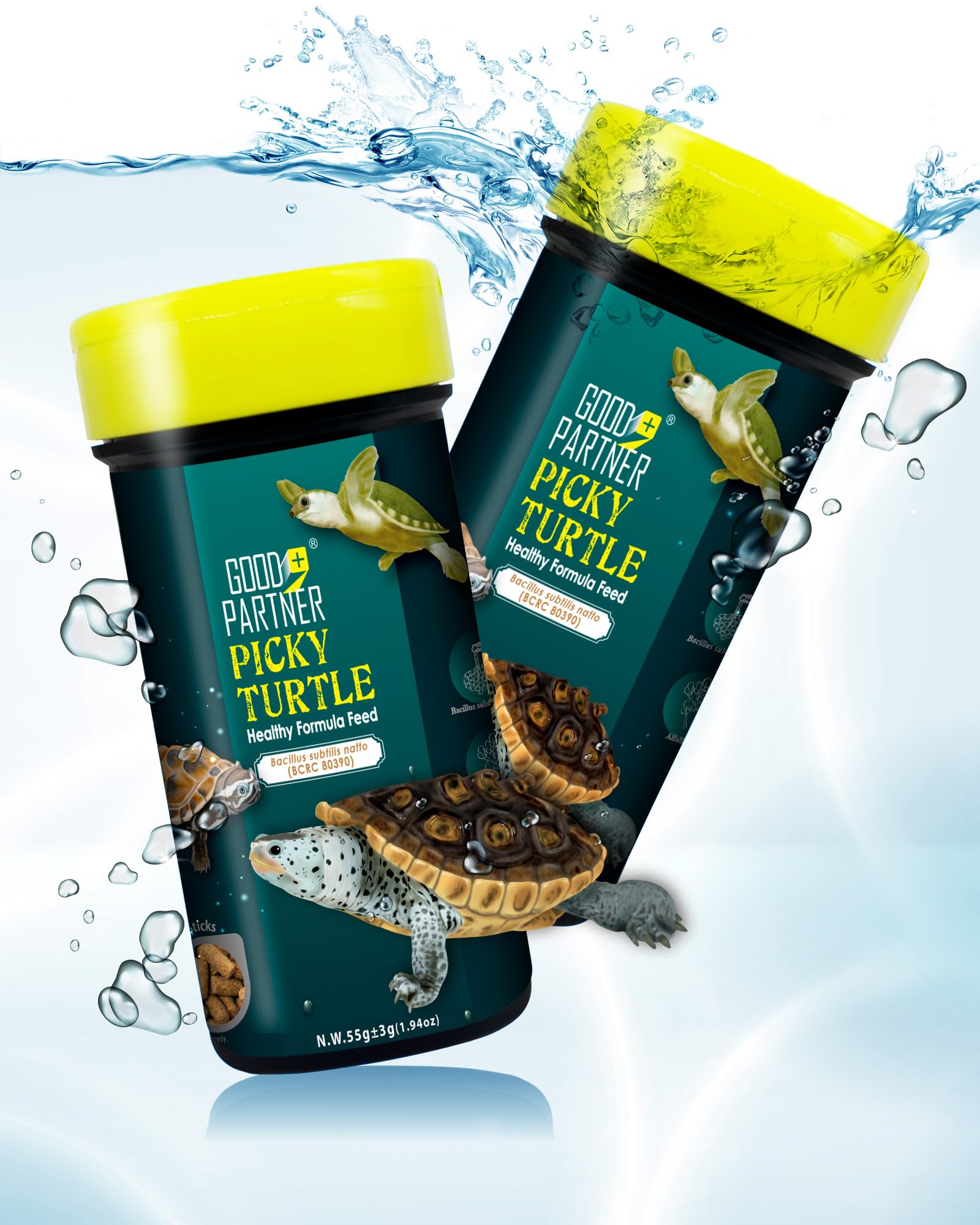 GOOD PARTNER Purify Series for Aquatic Turtle Food, Suitable for Turtles and Red Eared Slider, Floating Sticks, Good for Shell Health and Growth,