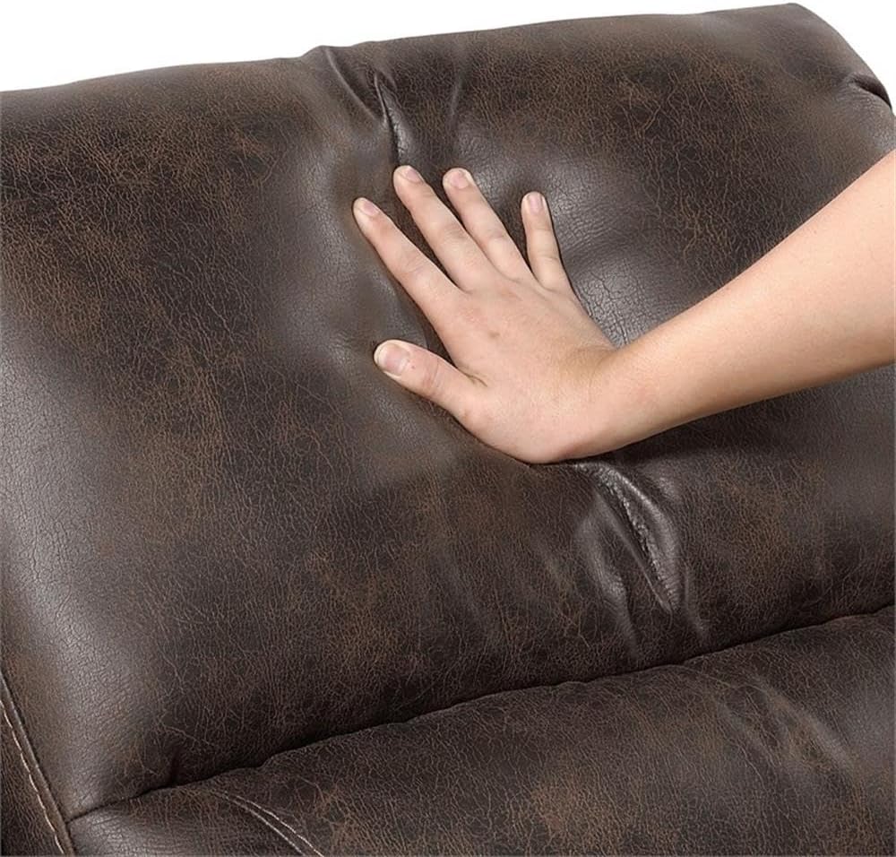 Pemberly Row Dual Reclining Sofa, Polished Microfiber Upholstery, Dark Brown Finish, 65 in Wide, Solid Wood and Plywood Frame, Plush Pillow-Top Arms, Transitional Living Room Seating, 300 lbs Per