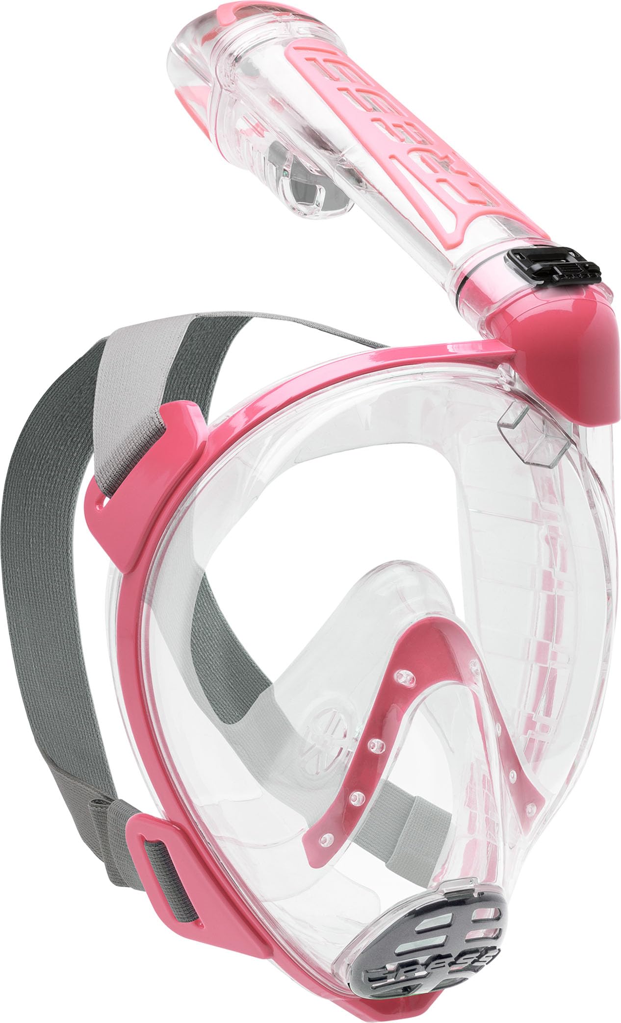 Cressi Unisex-Youth Duke Dry Full Face Mask Maska Do Nurkowania Z Rurką I Pływania Na Powierzchni,Przezroczysty/Różowy,S/M,Xdt000040