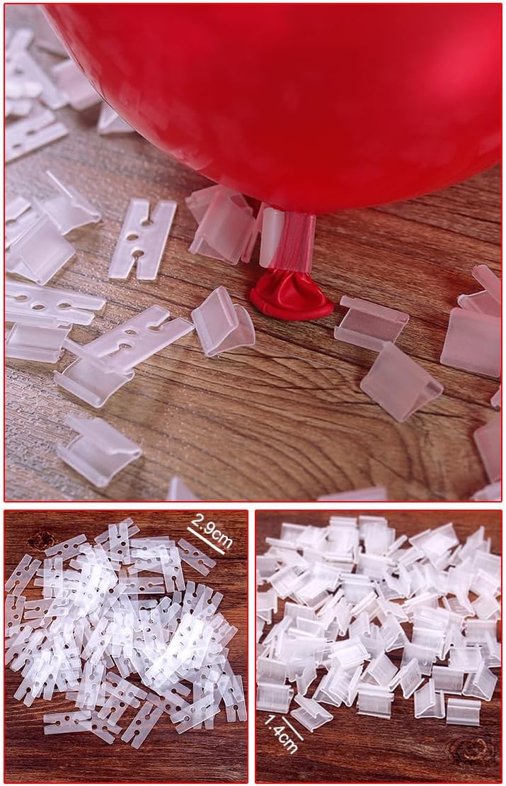 AKOAK 100 Pcs Useful "H" Shaped Balloon Seal Clip Transparent Balloon Button Birthday/Christmas/Wedding Party Decoration Accessories image 3