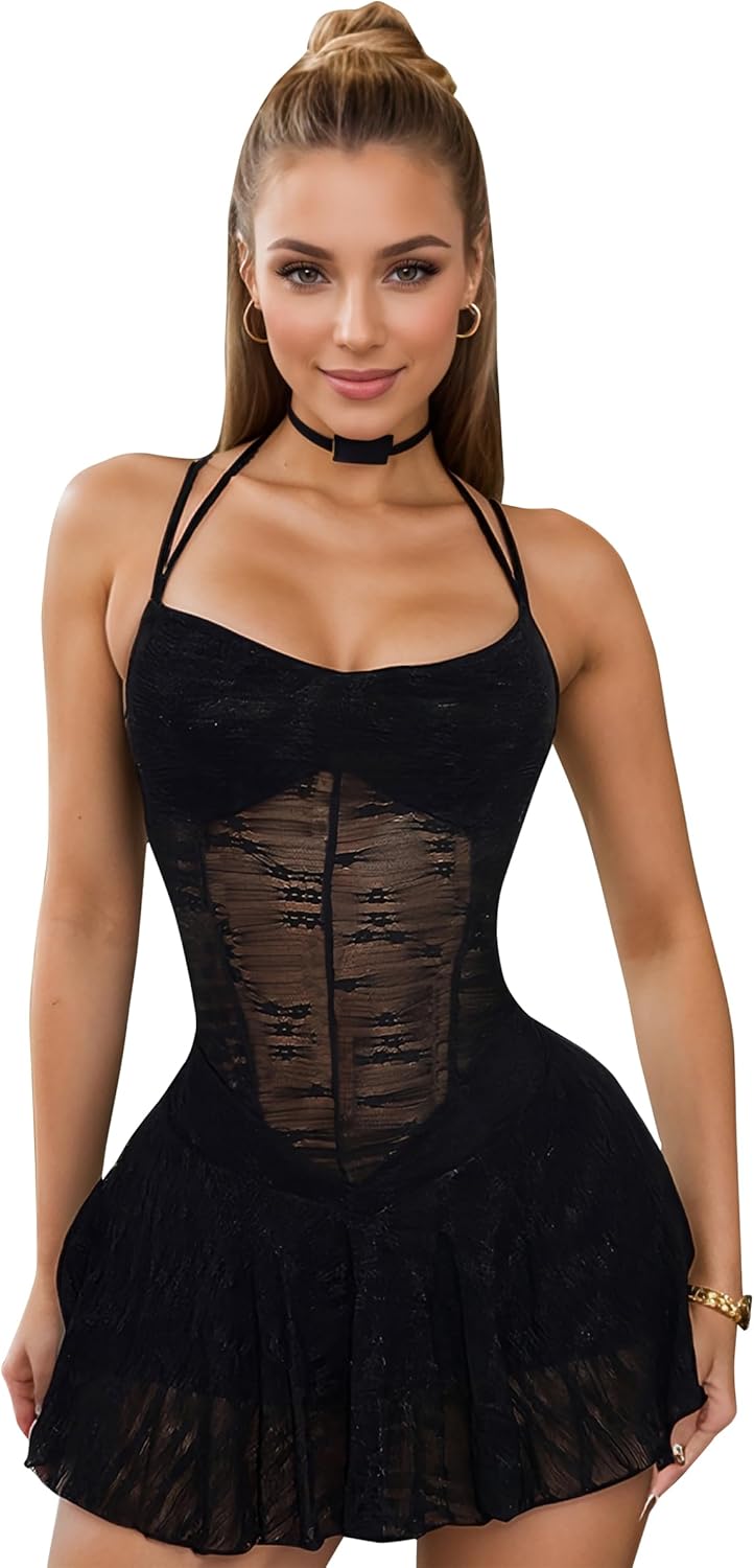 Women Sexy Crochet Halter V Neck Bodycon Beach Vacation Maxi Dress Sleeveless Hollow Out Summer Long Dresses