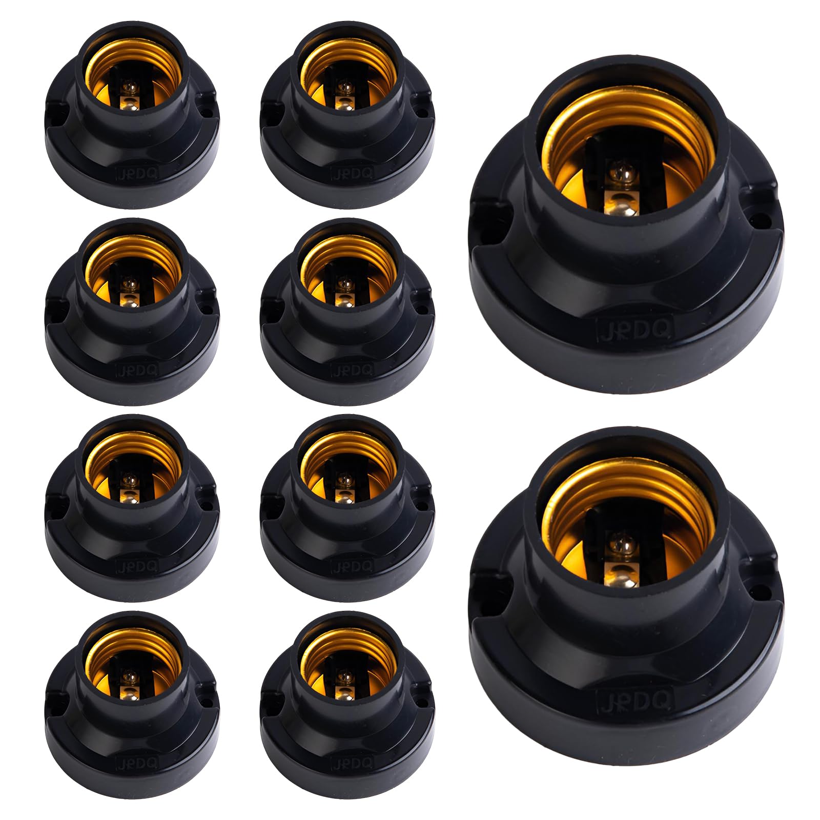 Vaskula 10 Stück Lampenfassung E27 Sockel Universal Glühbirnen Fassung Anschrauben Fassungen für Glühbirnen Schwarz Lampenfassungen Rundschreiben Glühbirnenfassung für LED Lampen