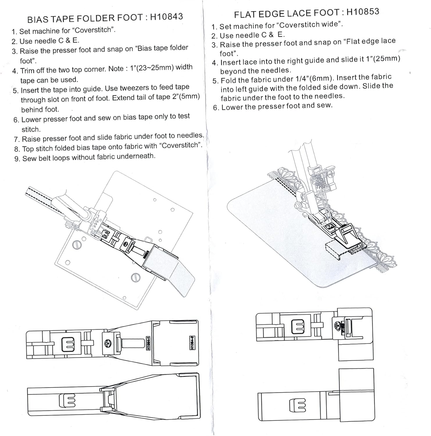 CKPSMS brand-7PCS Clear Serger Feet #KP-19117 Compatible with/Replacement for Pfaff Brand coverlock 3.0,4.0 Husqvarna Brand Huskylock S21,S25 Singer Brand 14T948,14T957,14T967DC,14T968DC,14T970C
