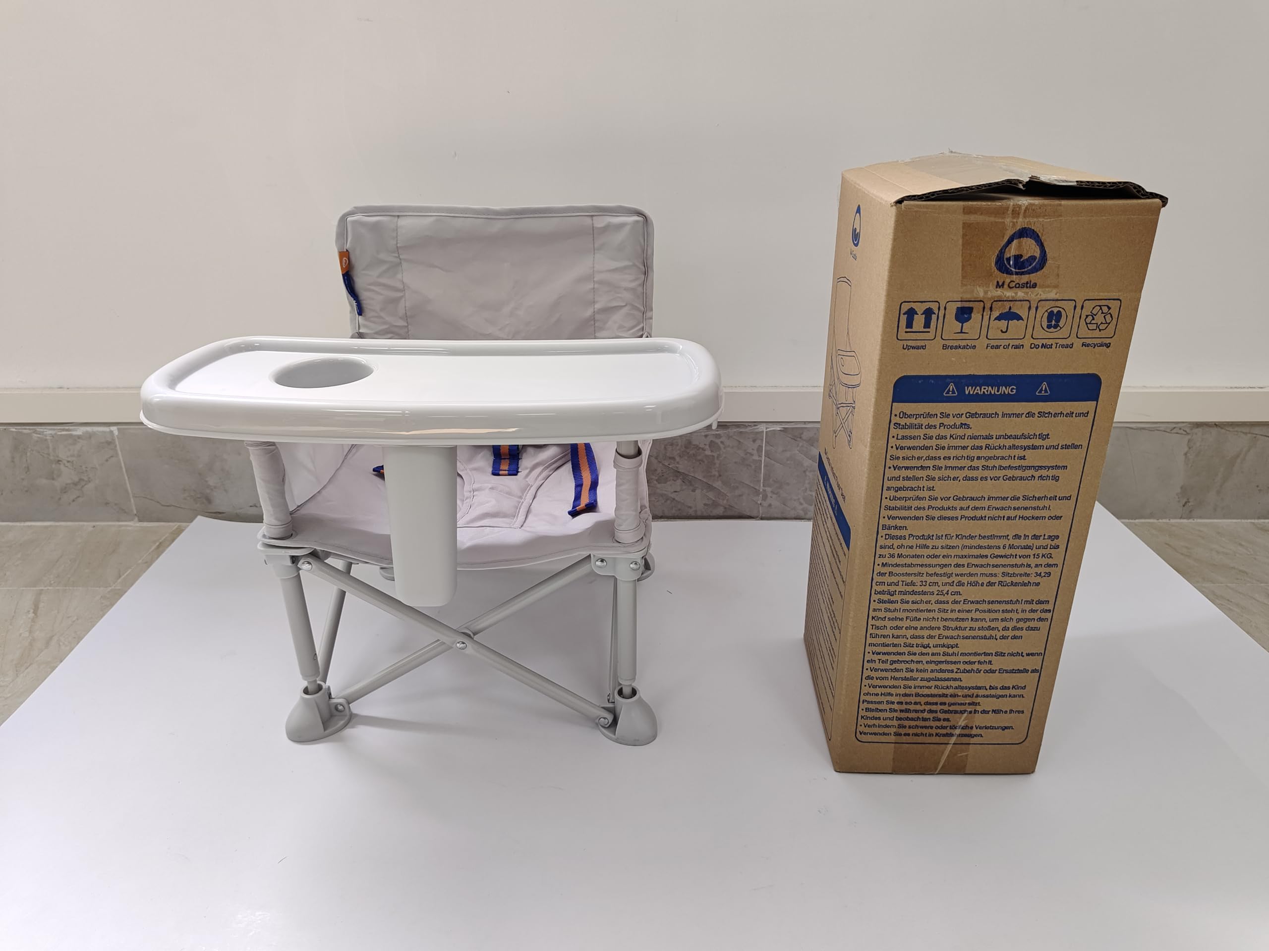 Babystuhl Tragbarer Reisesitz mit Tablett Klappbarer Kleinkindsitz Booster Dining Chair 6 Monate - 3 Jahre
