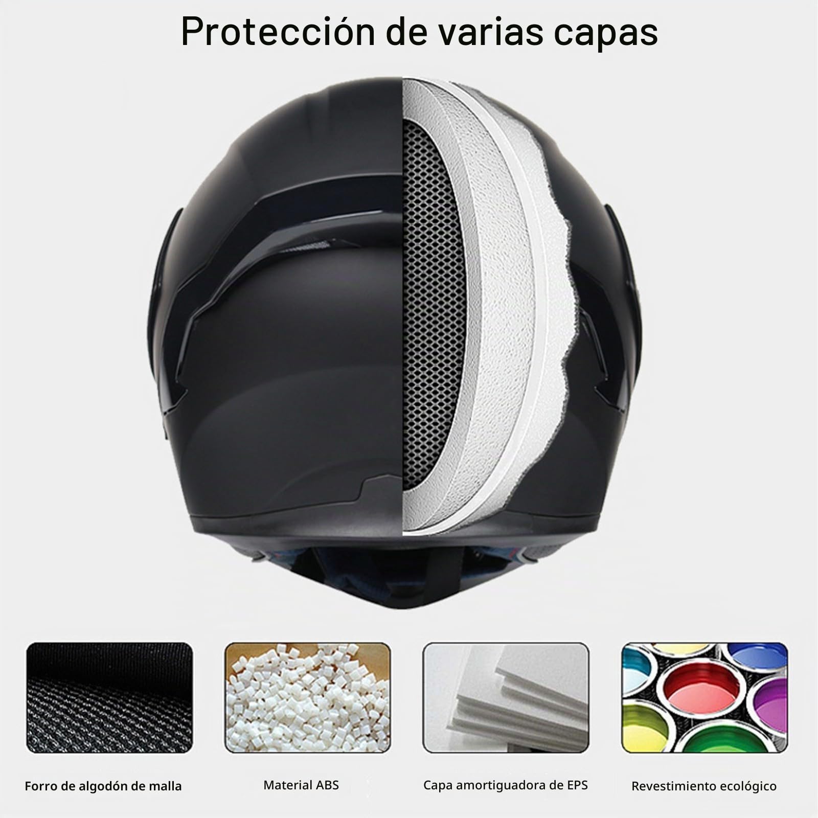 Casco Modular Moto Bluetooth con Doble Visera, con Micrófono para Respuesta Automática Casco de Moto Homologado ECE Adecuado para Hombre Mujer Adulto Capacete Moto M-XXL(55-62CM)