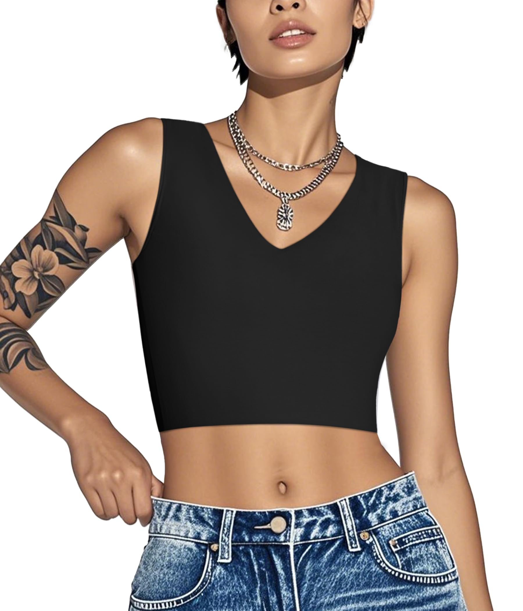 RolewpyChest Binder for Transgender FTM Women Binder Bra Tomboy Breast Binder Tank Top