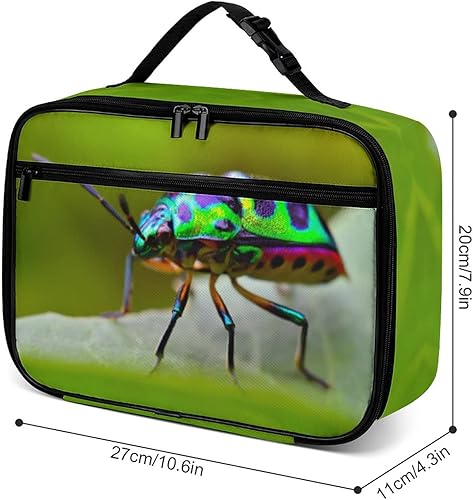 Miniatura 3 de Muishi Jewel Bug Beetle - Lonchera reutilizable con aislamiento, bolsa enfriadora, lonchera para comida y comida, bolsa de mano para mujeres, niños,