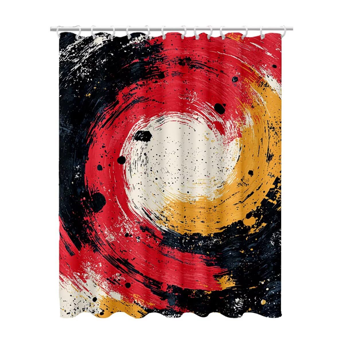 Rideau de douche abstrait rouge en tissu pour baignoire moderne