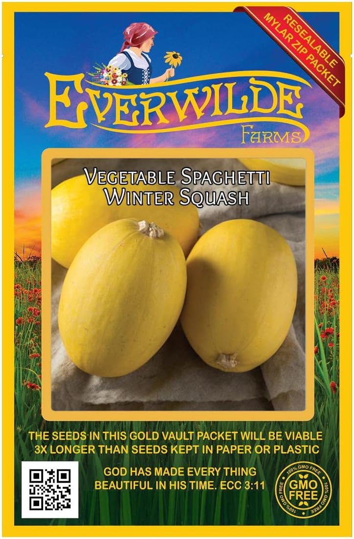 Everwilde Farms - 1 Lb Vegetable Spaghetti Winter Squash Seeds - Gold Vault