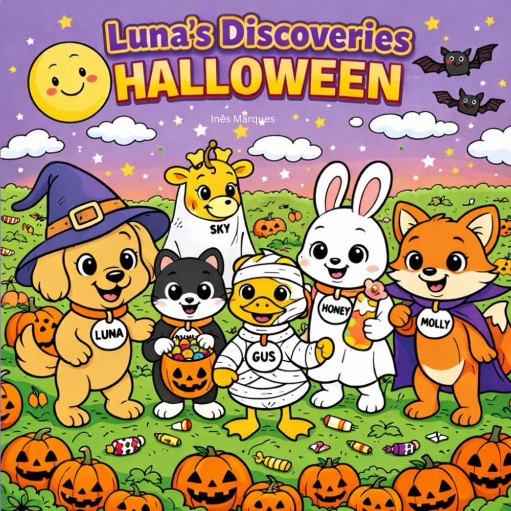 Luna's Discoveries: Halloween - The cute coloring book for kids (Luna's Discoveries around the world)
