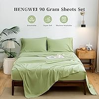 Vista 230 de HENGWEITEXT 18 Inch Cal King Sheets Deep Pocket,4 Piece Sheet Set Breathable and Cooling,Microfiber Sheet Set Deep Pocket,Wrinkle Free Shrinkage &