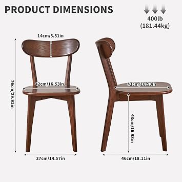 Solid Wood Dining Table Set for 4,Walnut Kitchen Table with 4 Chairs