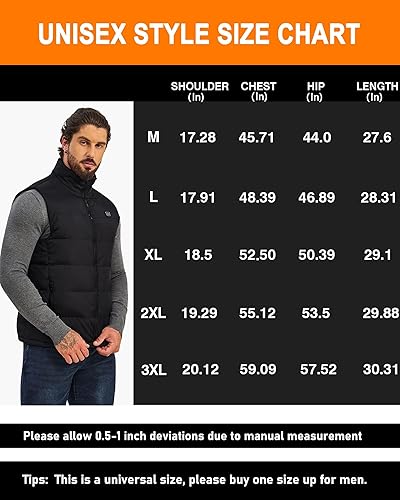 Miniatura 6 de Coldbling Heated Vest for Men Women with 7.4V Battery Pack, 6 Heating Zones Unisex Heat Vest, Lightweight Warm Winter Vest