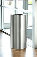 Vista 2 de Safco Open Top Trash Can, 20 Gallon Aluminum Modern Garbage Can for Indoor Use, Silver
