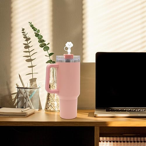 Miniatura 2 de 3 piezas compatibles con vasos Stanley de 30 y 40 onzas, tapas de paja en forma de nube de 0.394 in, bonitas fundas de silicona para accesorios de