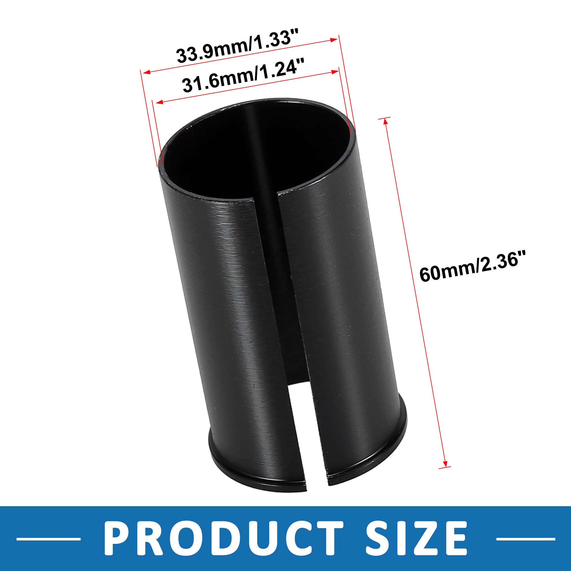 Adaptateur De Tige De Selle Vélo ABSOPRO 31,6 à 33,9 Mm - Manchon Robuste En Alliage D'Aluminium Noir