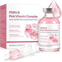 PDRN Pink Peptide Serum with Salmon DNA, Vegan Pink Glow Serum with Peptides & Niacinamide for Hydration & Firm-Looking Skin, Hydrating, Firming & Glass Skin 2.03 fl. Oz