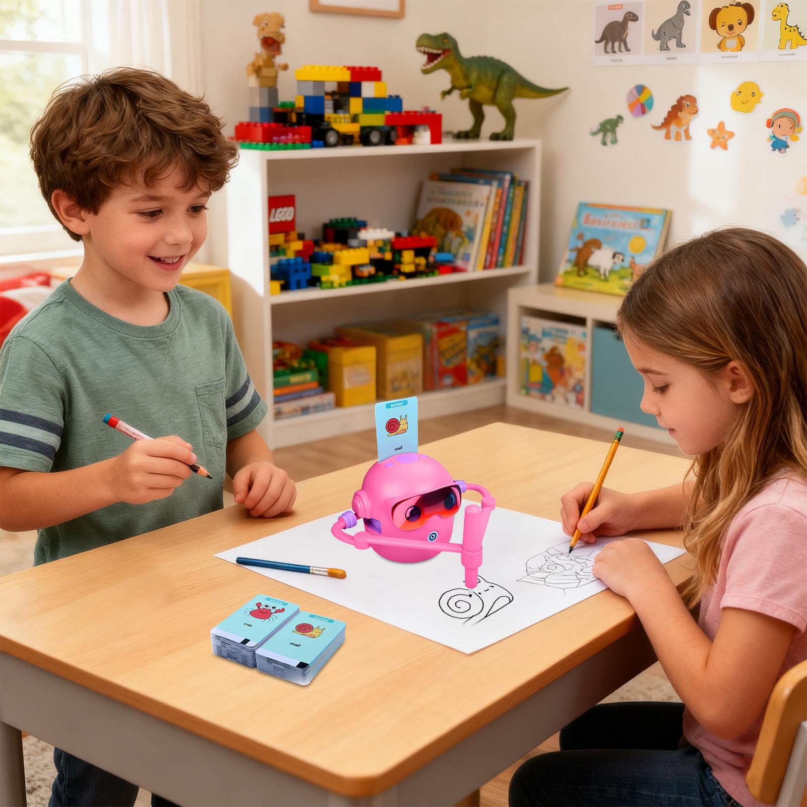 Macchina Robot per il Disegno Giocattoli Educativi Per L'Apprendimento | Macchina da Disegno Educativa e Interattiva Per Bambini, Ragazzi E Ragazze, Ideale Per Viaggi, Scuola E Asilo Infantile