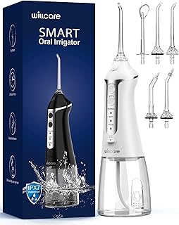 Water Dental Flosser, Portable Oral Irrigator with 300ML Water Tank, IPX7 Waterproof, Rechargeable, 4 Modes for Deep Teeth Cleaning, Travel-Friendly