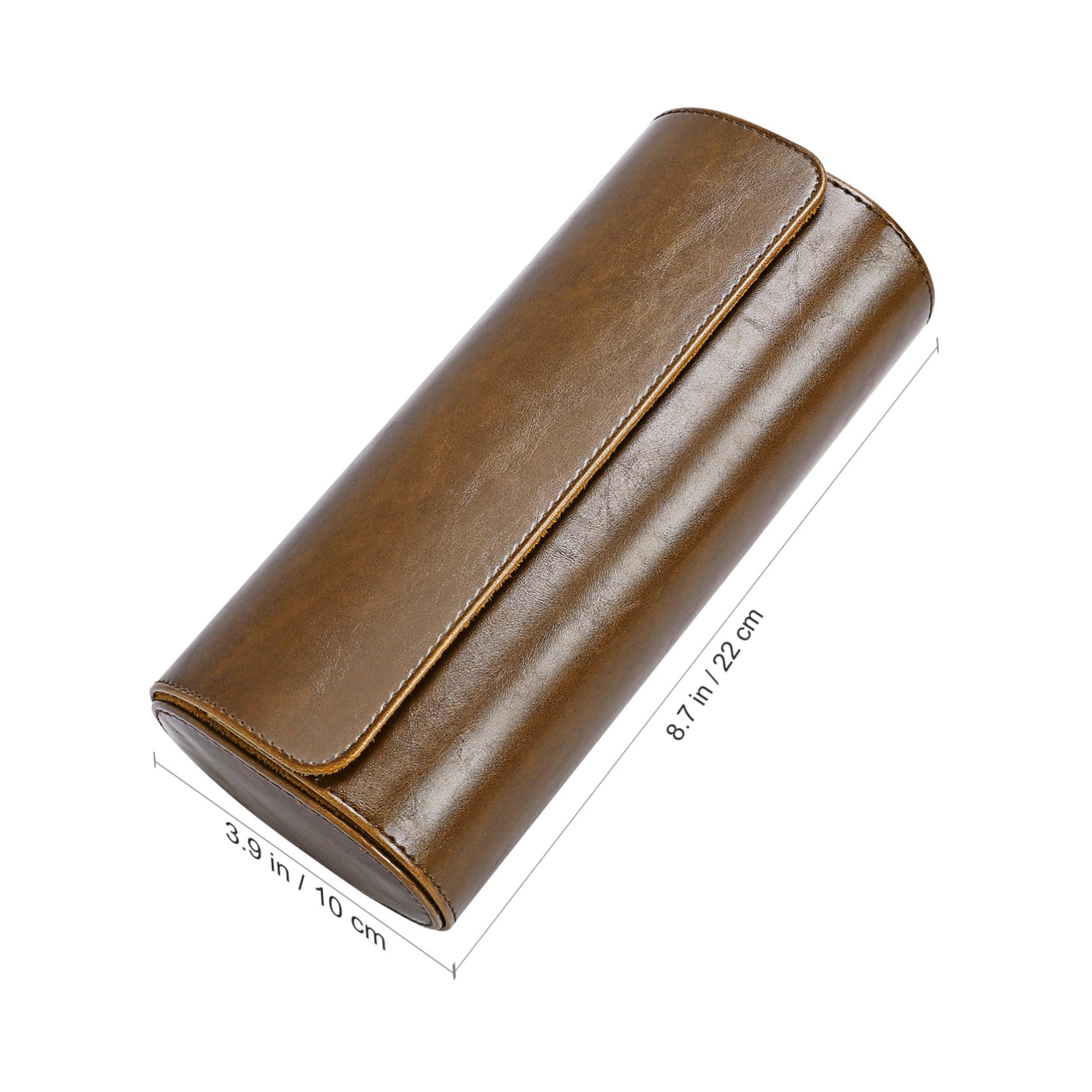 MUCKLILY 1Pc Round Watch Organizer Slots Portable Watch Box Made of Elastic PU Stylish and Durable Jewelry Storage Case for Home Travel Use