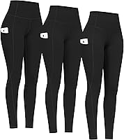 Vista 9 de PHISOCKAT Paquete de 2 pantalones de yoga de cintura alta con bolsillos, leggings de control de abdomen, leggings de yoga elásticos en 4 direcciones