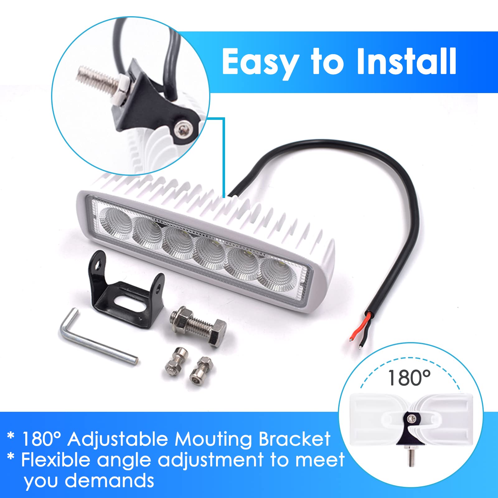 Acelane LED Boat Lights Marine Light Bar TTop Spreader Light Bar White