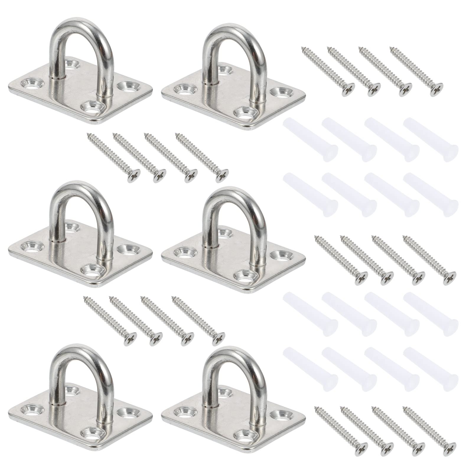 SOESFOUFU Sturdy U-Shaped Pipe Hooks Fixed Anchors for Wall Ceiling Hooks Matching Screws