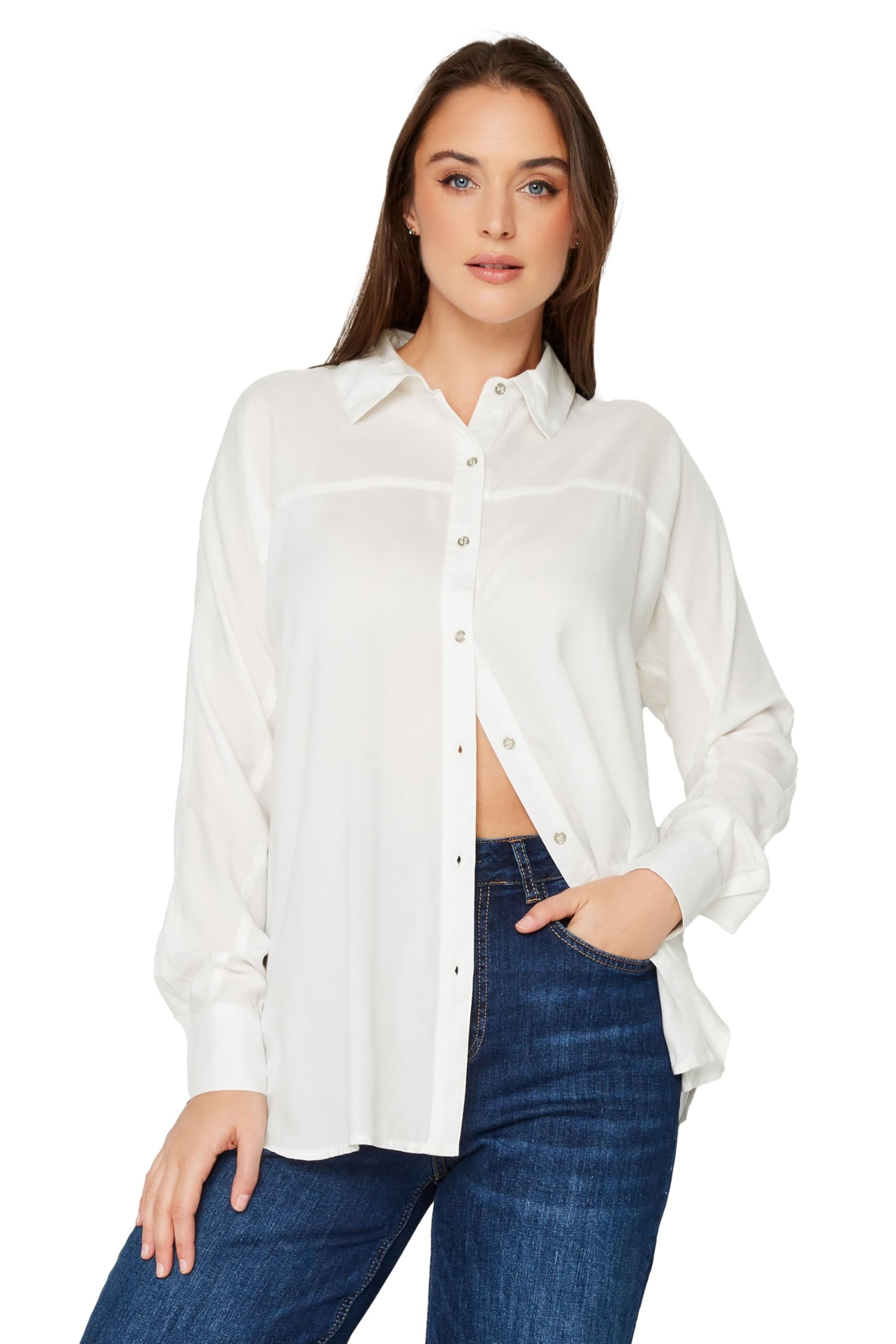 Long Tall Sally - LTS Tall Long Sleeve Shirt - Women's White