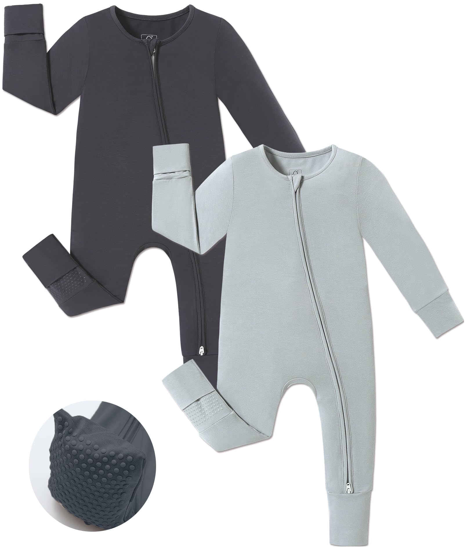 JunNeng Viscose from Bamboo Baby Boy Sleeper Pajamas with Mitts