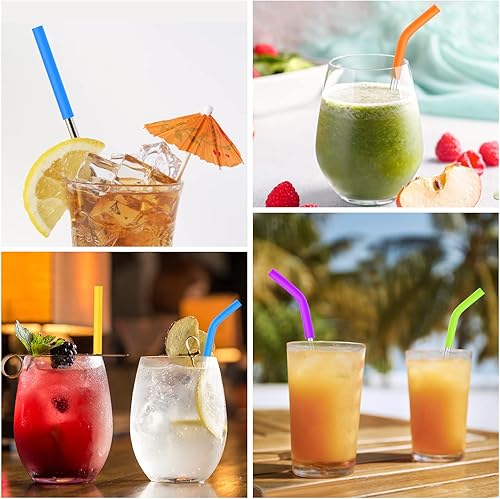 Miniatura 5 de 12 puntas de silicona para pajitas de metal de grado alimenticio, solo se ajustan a popotes de acero inoxidable de 1/3 pulgadas de ancho (0.315 in