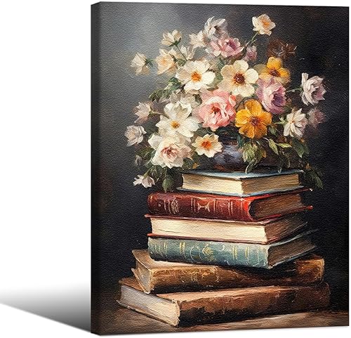 Miniatura 26 de Arte de pared en lienzo de libro floral, póster de pintura al óleo de flores botánicas, impresiones estéticas vintage antiguas para galería, sala de