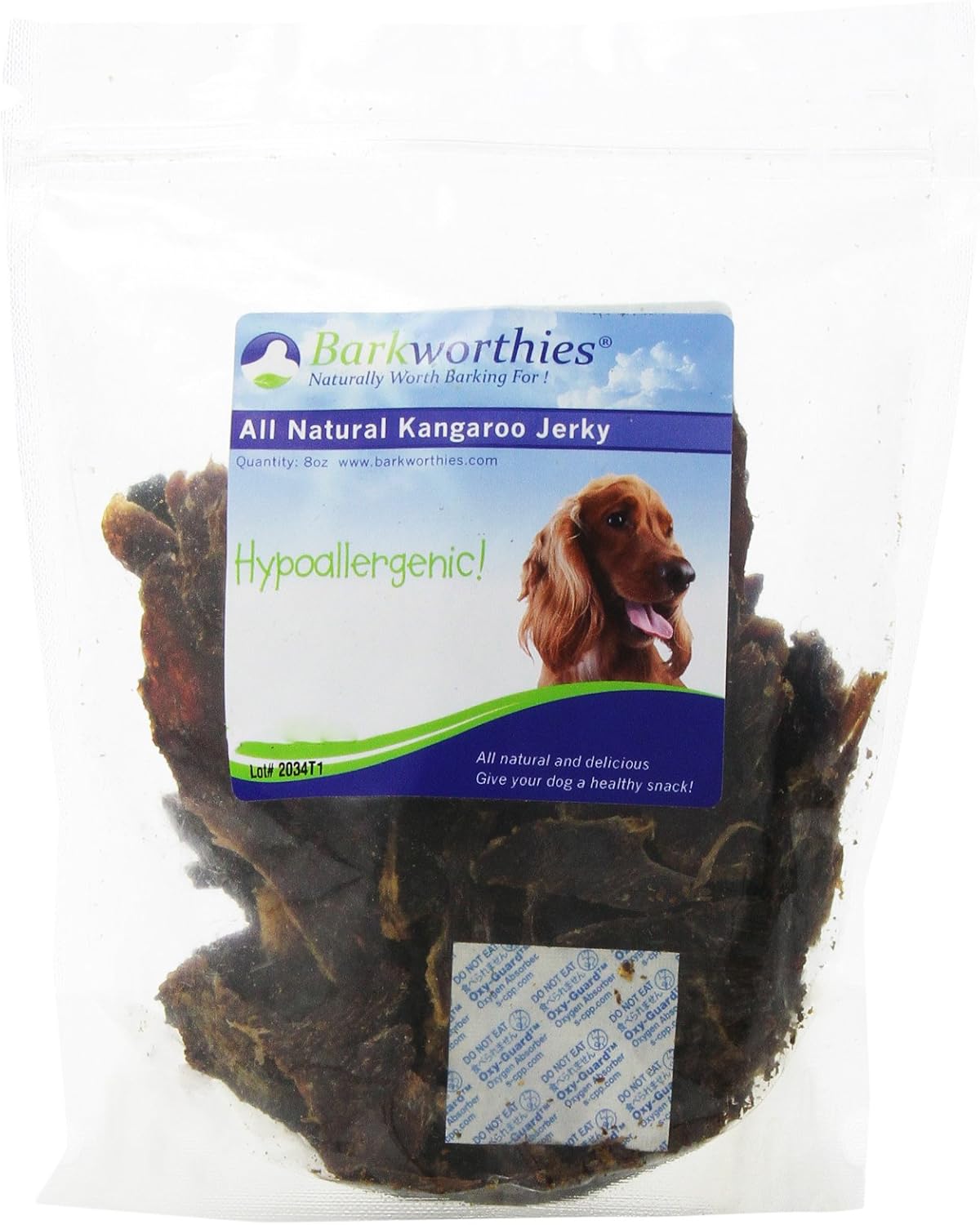 Barkworthies Kangaroo Jerky Treat, 8-Ounce