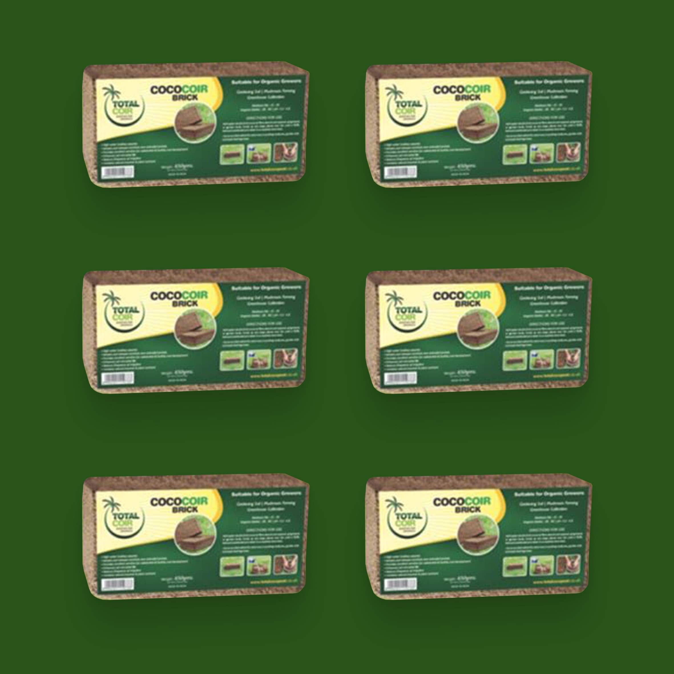 We Personalize Ltd 6 X COCOCOIR Bricks 650g each | ORGANIC | COCONUT FIBRE | 100% NATURAL | GROWING MEDIA | PLANTING COCO SOIL | COCONUT COIR BRICKS
