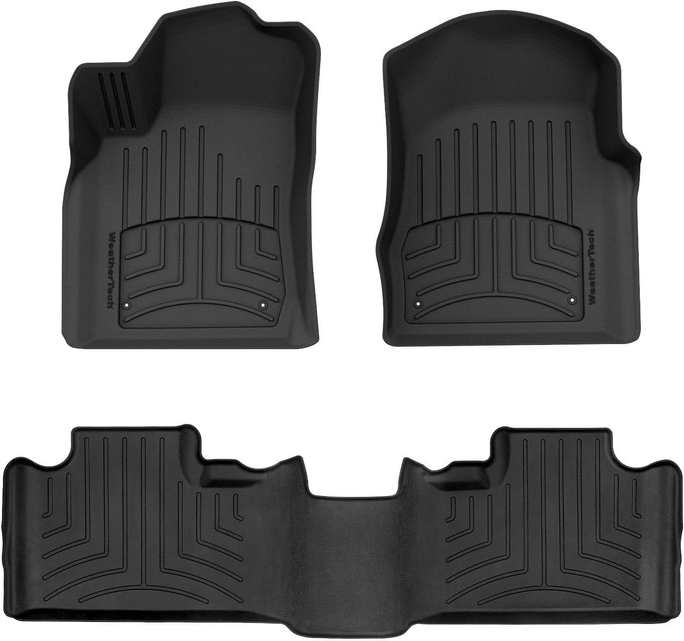 WeatherTech FloorLiner HP Custom Fit Floor Mats for Dodge Durango, Grand Cherokee 1st & 2nd Row (444851-443242IM), Black
