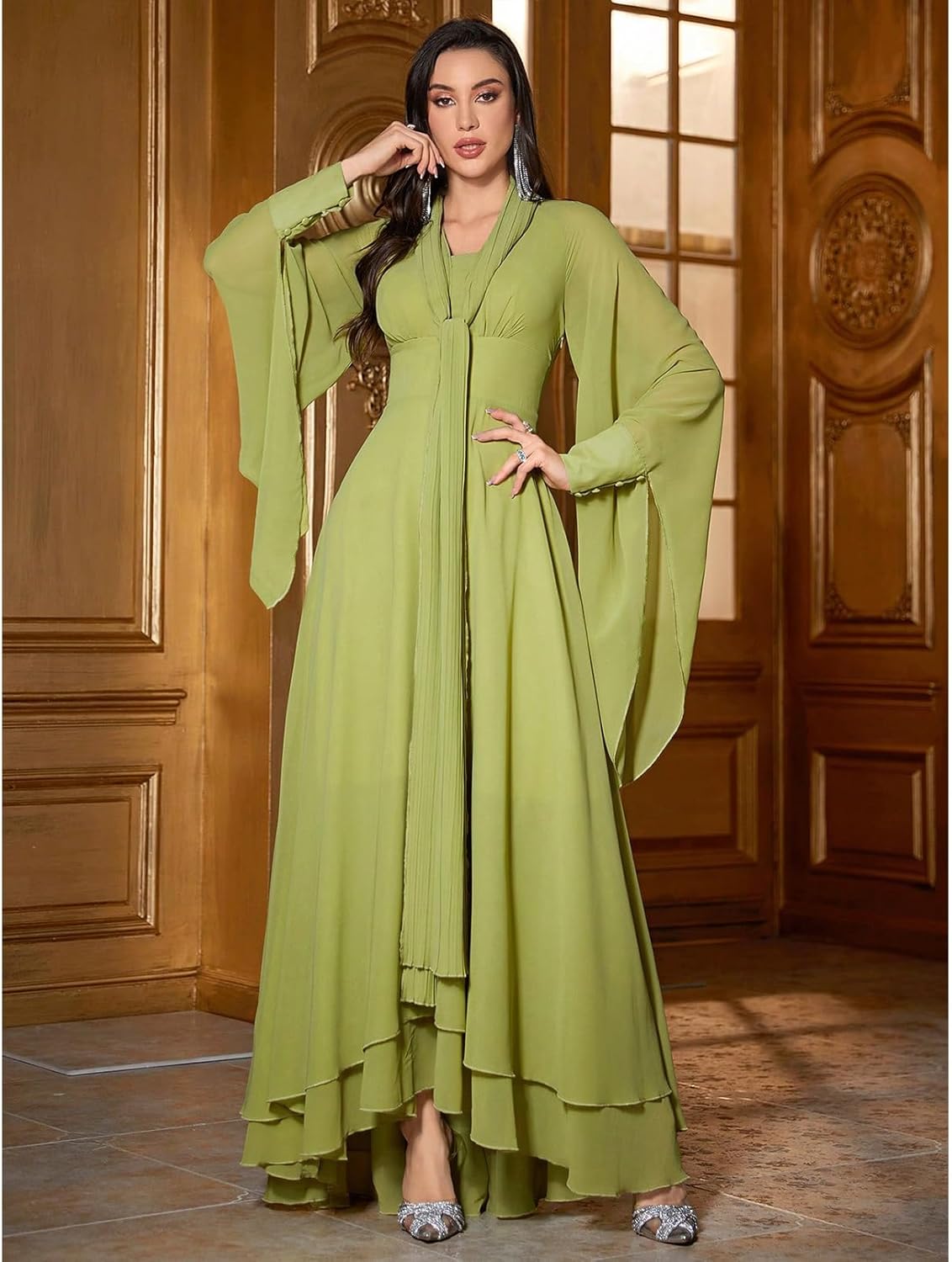 TOLEEN Summer Floral Dresses for Women Long Sleeve Casual Style Beach Swing Dresses - Image 2