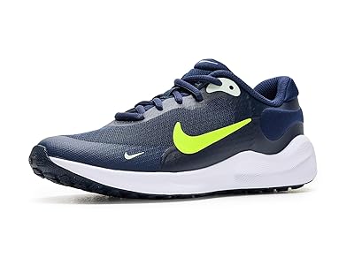 Nike Kids Revolution 7 (Big Kid) Kids Shoes Midnight Navy/Volt/Volt Tint/White : 4.5 Big Kid M, Synthetic