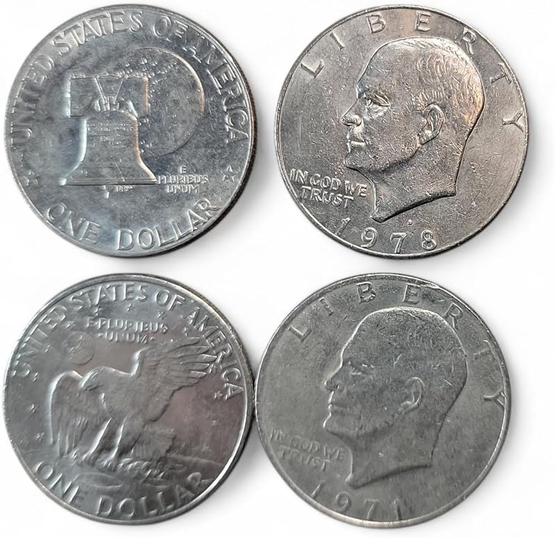 EISENHOWER (IKE) DOLLARS SET OF 4 DIFFERENT DATES BETWEEN 1971-1978 - Seller Good or Better Condition