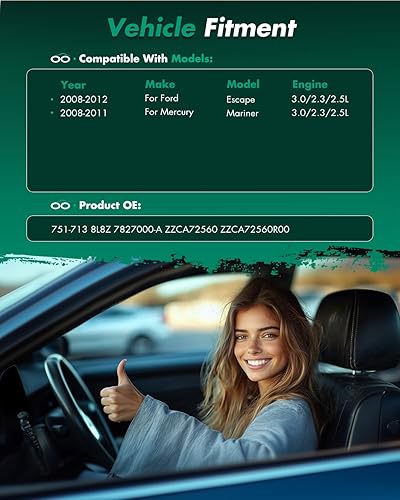 Miniatura 2 de SCITOO 751-713 8L8Z 7827000-A Elevalunas lateral del pasajero trasero con motor compatible para Ford Escape 2008-2012 para Mercury Mariner 2008-2011