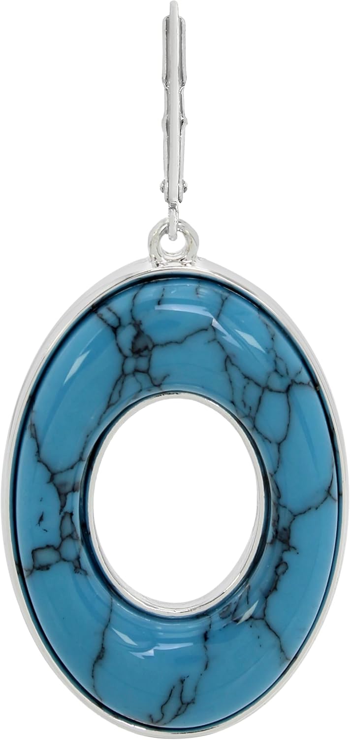Robert Lee Morris Soho Womens Turquoise Drop Earrings, Turquoise/Silver 2 - Image 3