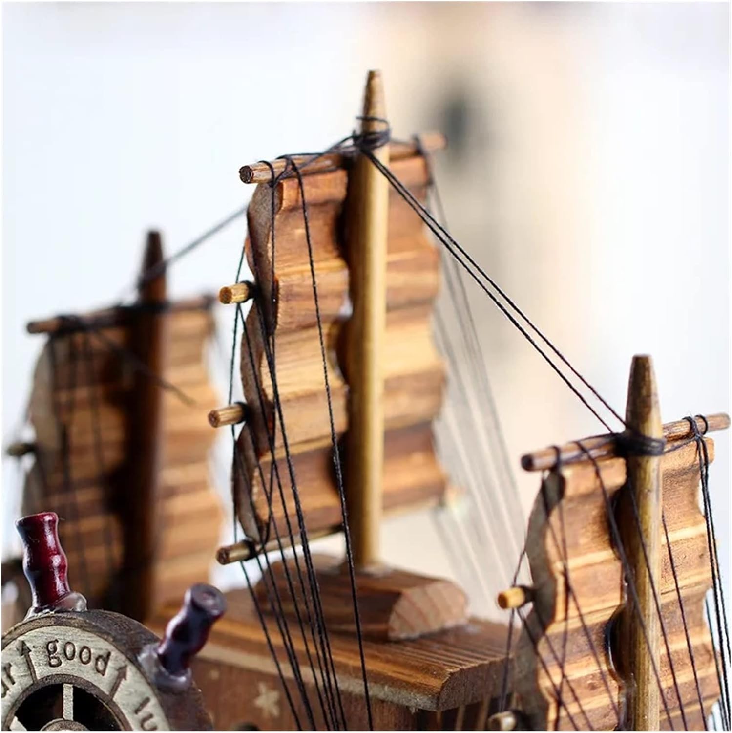 Office Crafts Vintage Marine Nautical Wooden Sailing Boat Ship Wood Crafts Ornaments Party Home Room Decoration s