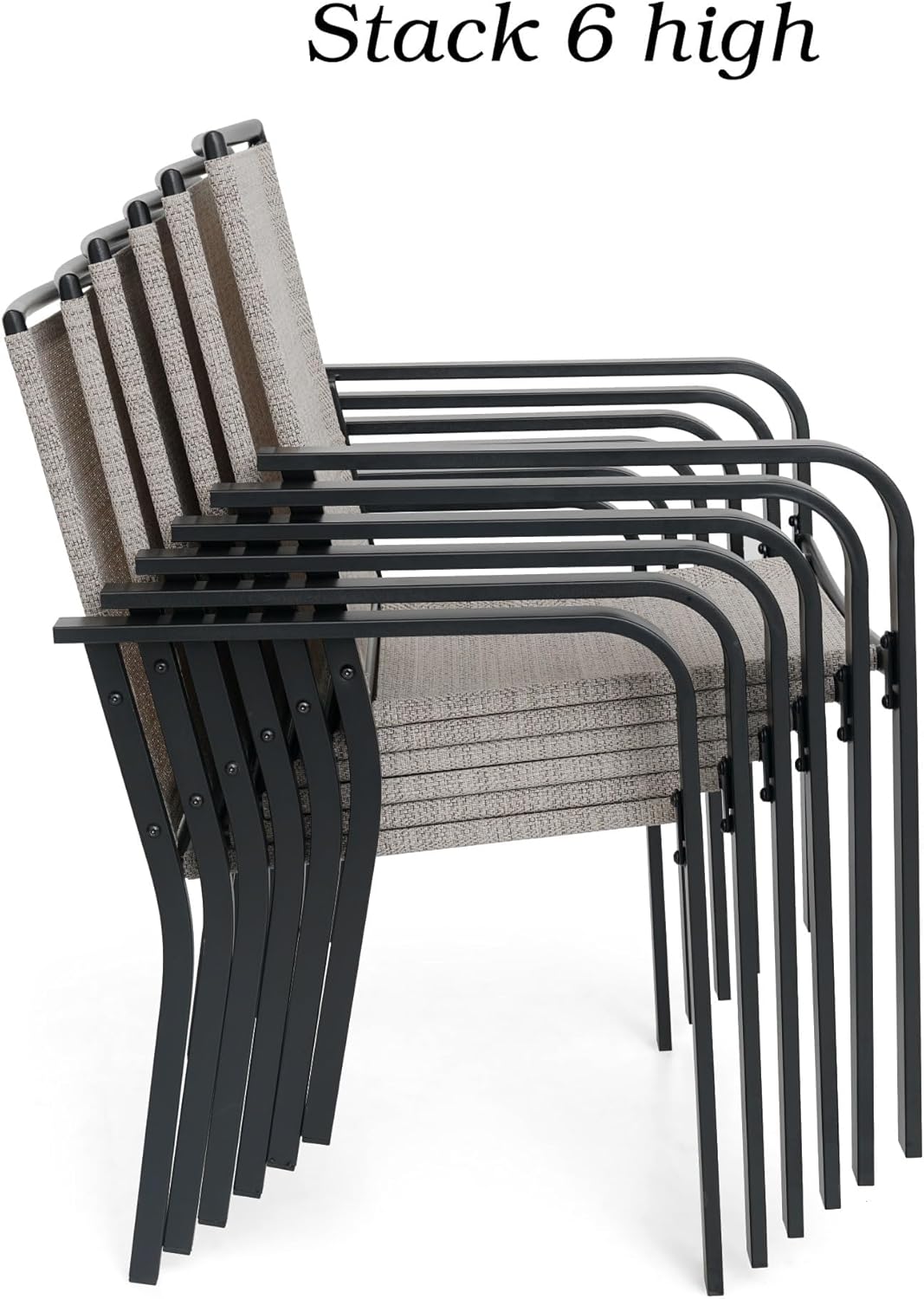 Anmutig 5 Pieces Patio Dining Set, Outdoor Furniture Set Includes 1 Square Patio Table and 4 Stackable Patio Chairs, Outdoor Table and Grey Chairs for Garden Backyard Deck