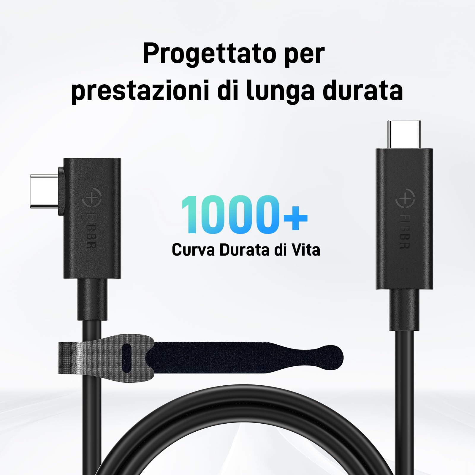 FIBBR Link Cable 3M Compatibile con Oculus/Meta Quest 3/Quest 2/Pro/Pico4 Steam VR, Fibra di Vetro Cavo per Cuffie di Realtà Virtuale Trasmissione PC Alta Velocità, USB 3.0 su USB C