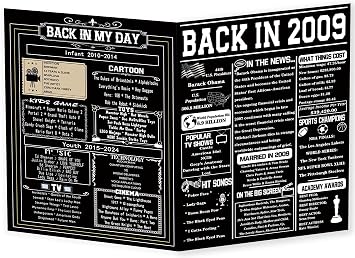 Asmallgf Cool 16th Birthday Gifts for Boys Girls, Jumbo 16 Years Old Birthday Card for Him Her, Happy Back In 2009 Decorations for Daughter Son