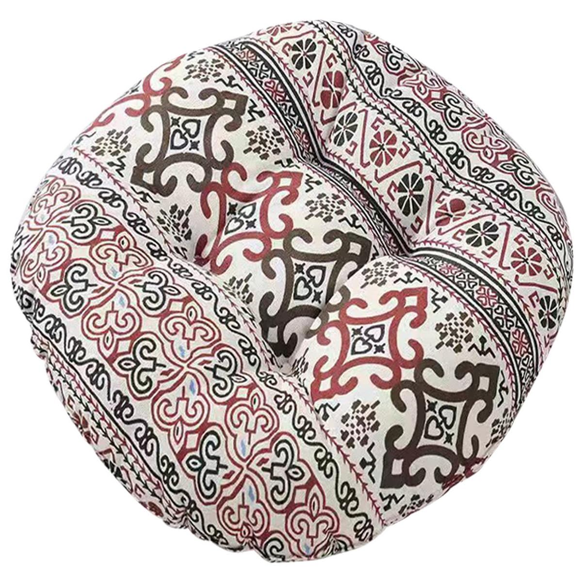 AOOPOO Set of 2 Indoor Outdoor Luxury Beautiful Garden, Dining Chair Cotton Cushions Seat Pad - Round - Chair Cushion,40x40cm (Color 17)