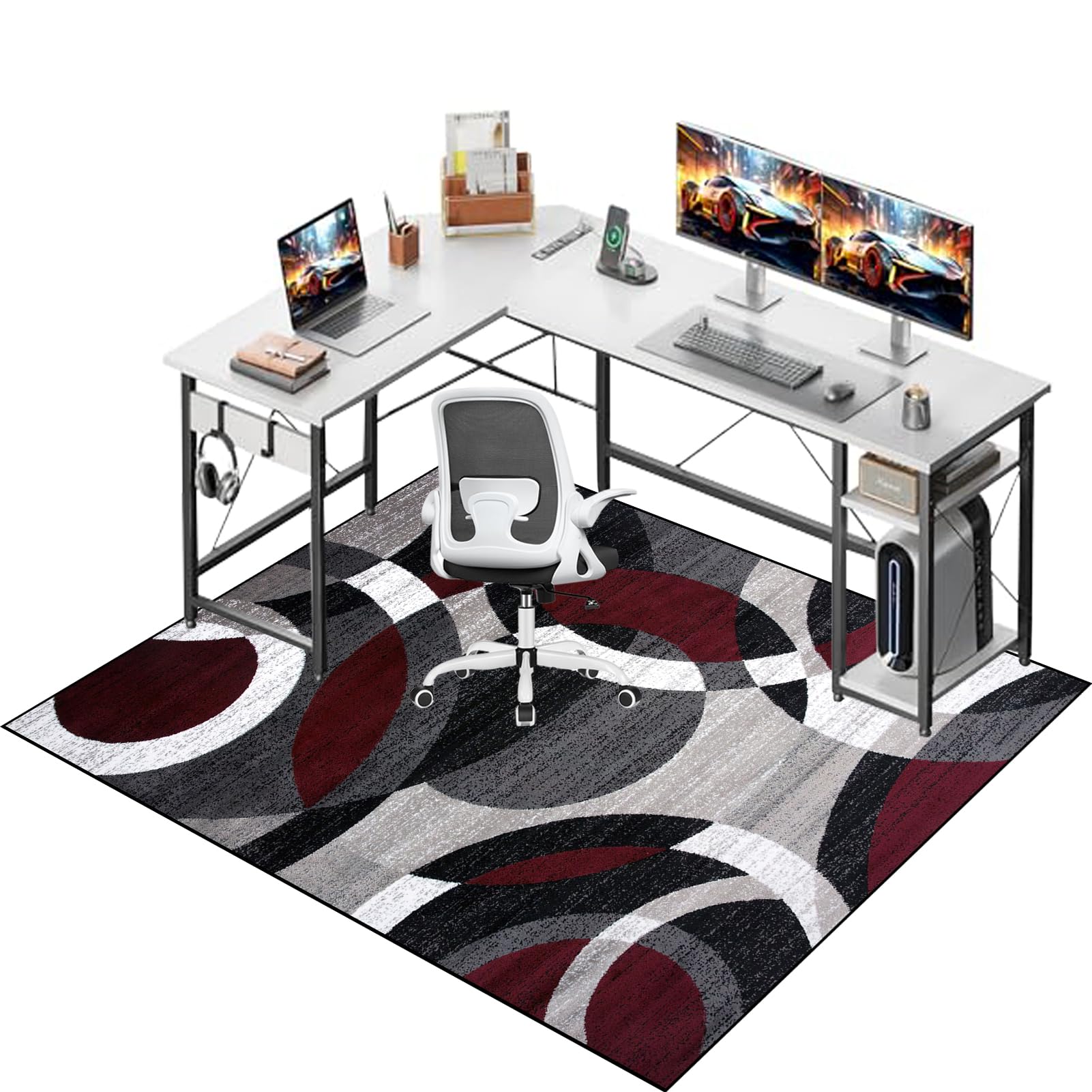 Tapis De Sol Bureau Chaise 120x140 Cm - Protection Antidérapante Parquet & Carrelage, Tapis Gaming Antibruit
