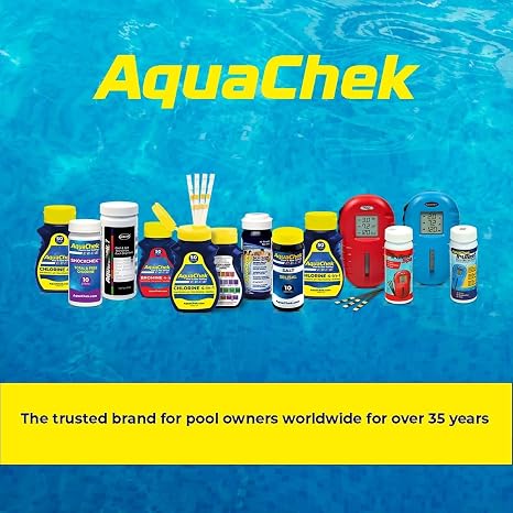 معايرات AquaChek لاختبار الملح للمسابح - شرائط اختبار تجمع المياه المالحة لكلوريد الصوديوم - نتائج سريعة ودقيقة - مجموعة اختبار جودة المياه المهنية (10 شرائط)