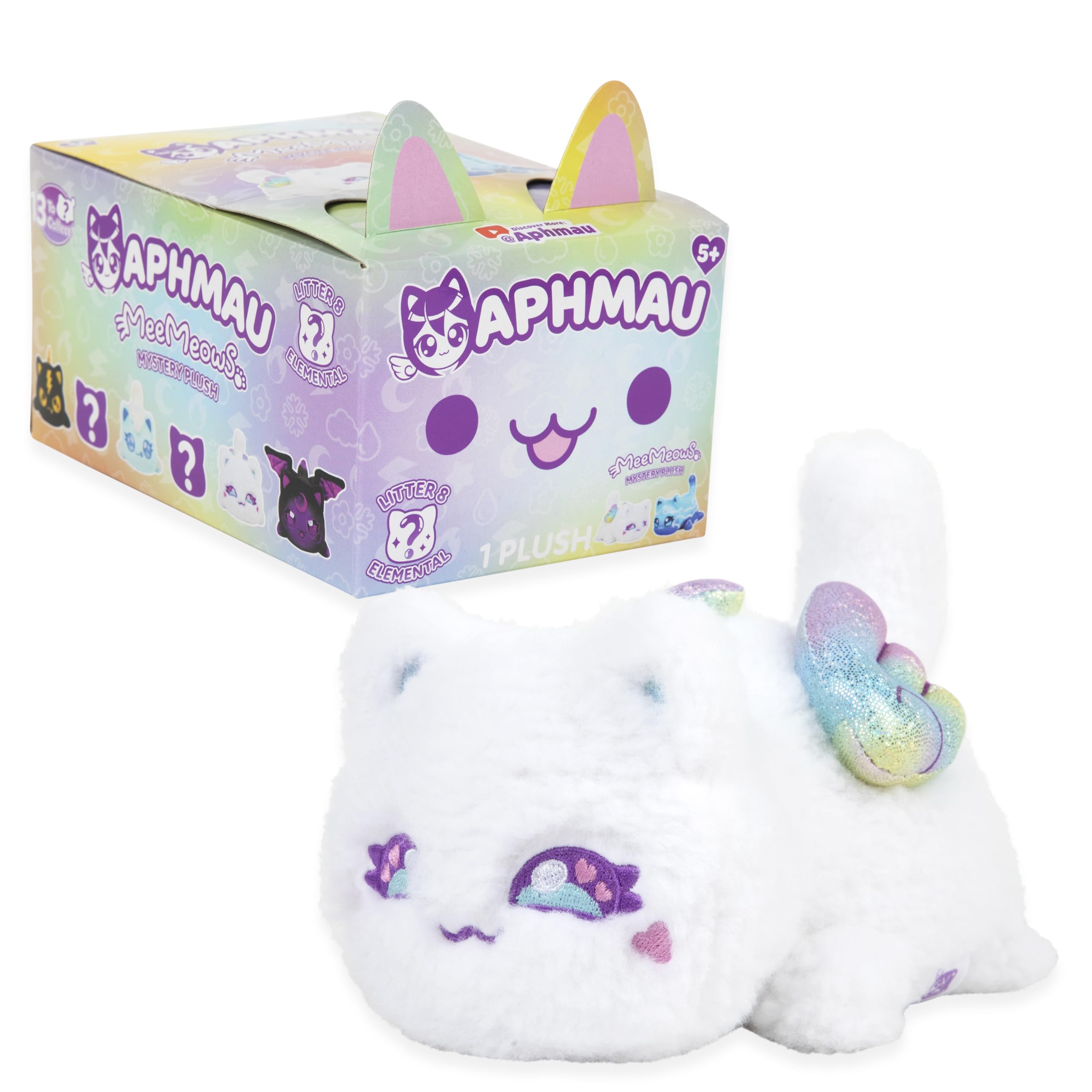 Aphmau MeeMeow Mystery Plush 15.2 cm – seria 8, kanał gier YouTube Minecraft, Blind Box, 1 z 8 możliwych, zabawny element MeeMeows inspirowany Minecraftem, oficjalny produkt