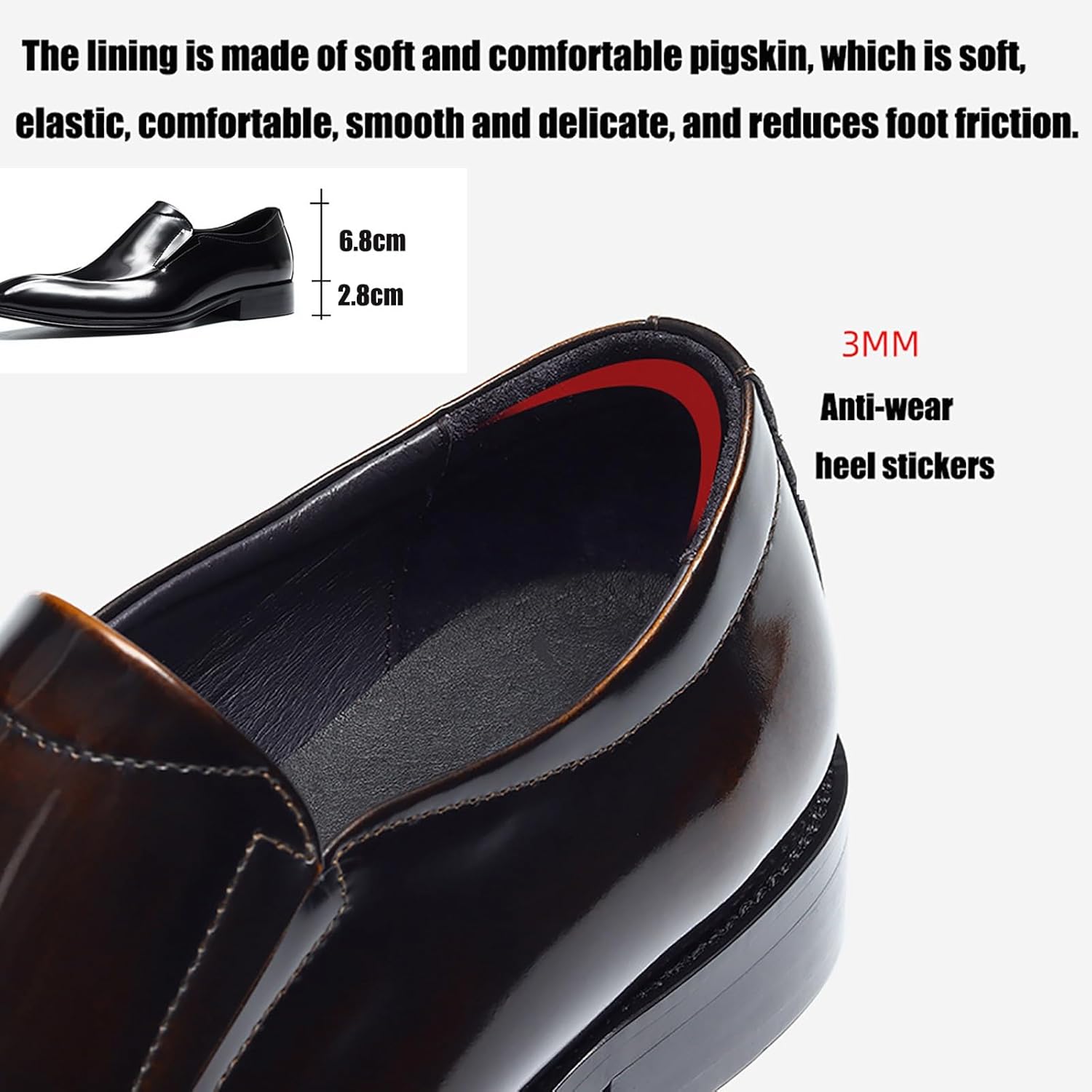 Men's Premium Cowhide Dress for Business & Formal Occasions Breathable Pointed Toe Office Shoes