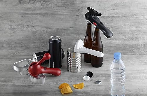 Miniatura 7 de Kuhn Rikon Auto Safety Master Abridor para latas, botellas y tarros, 9 x 2.75 pulgadas, rojo